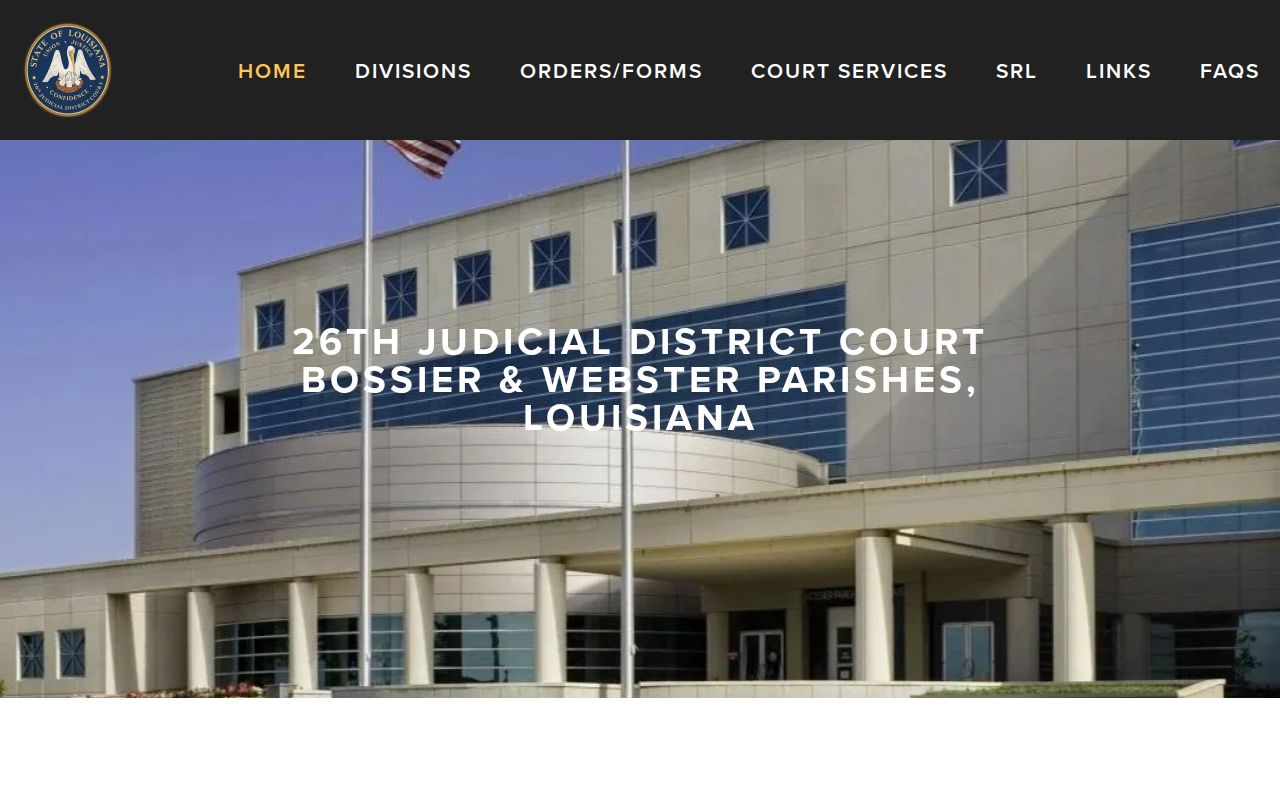 Bossier Parish bench warrant court records on the 26th Judicial District Court home page