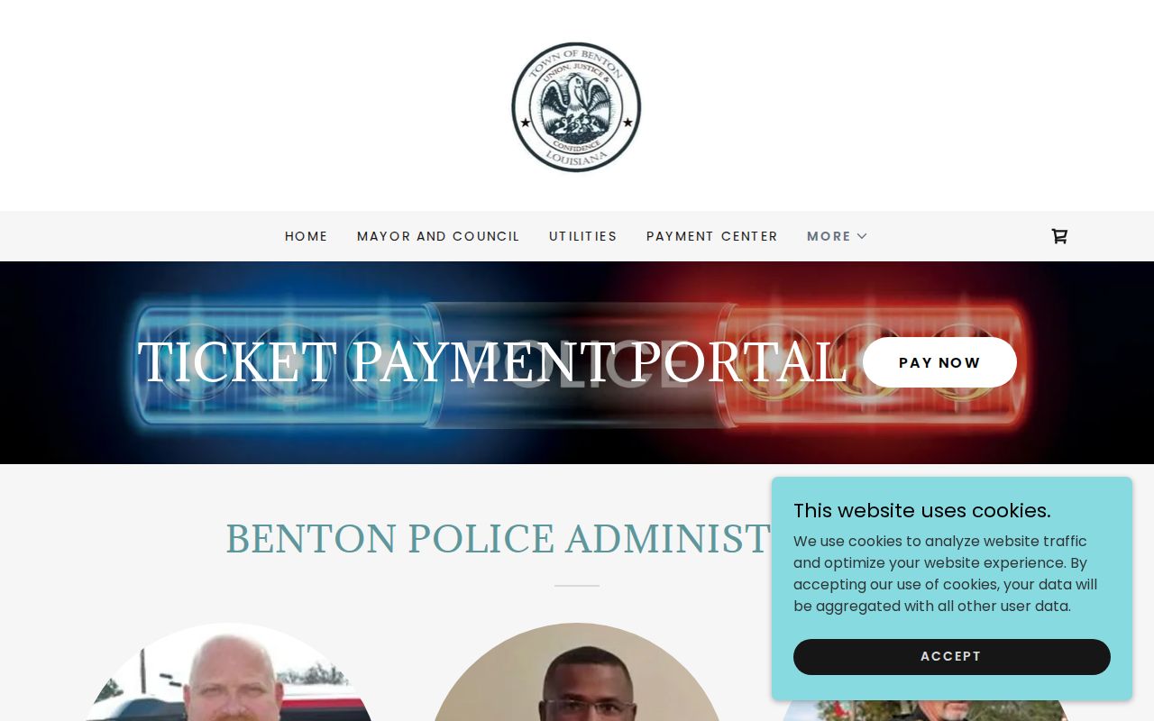 Benton Police Department page, a contact point for Benton warrant records