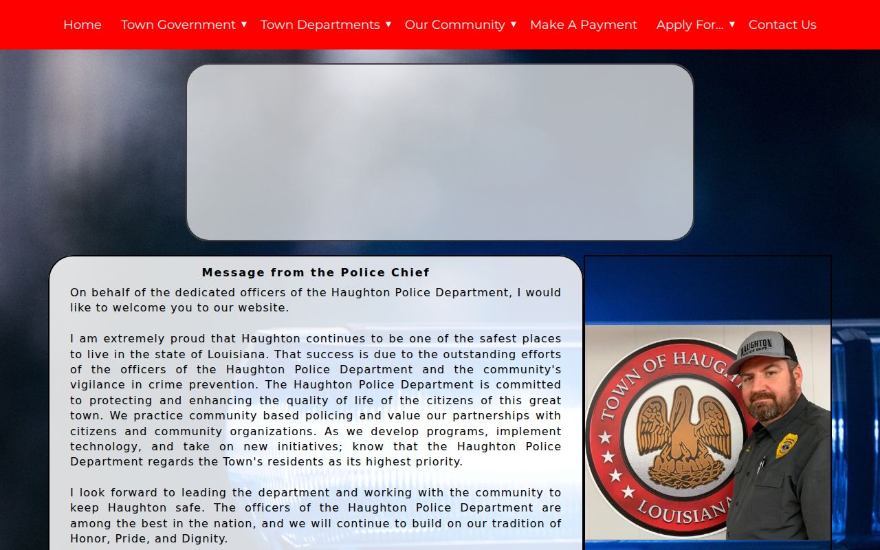 Haughton warrant records: the Haughton Police Division page with the citation-payment link
