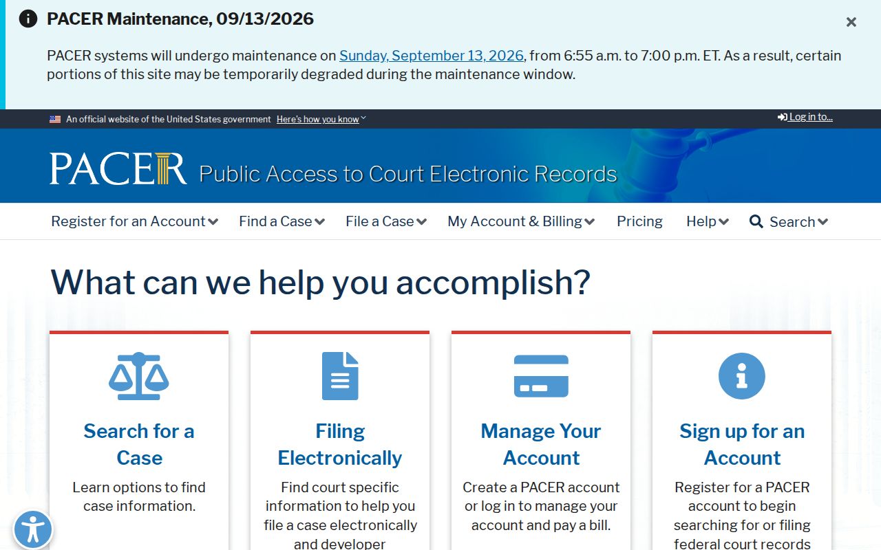Bossier Parish arrest warrant federal case search landing page